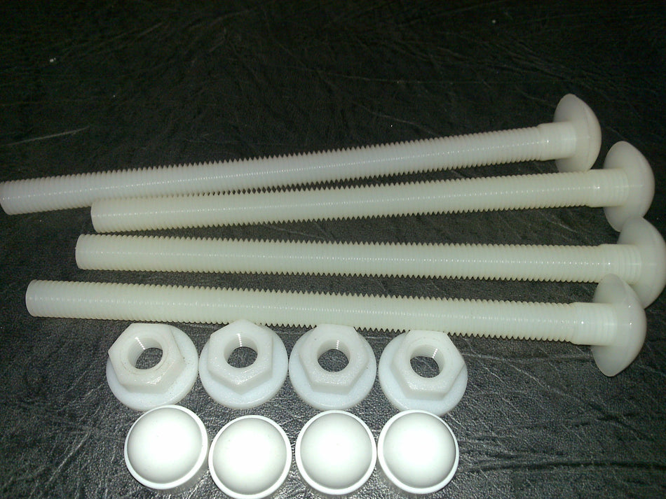 Contractors Evaporator Hanging Bolt Set 2000mm (4 x M12 vinyl inc washers , nuts &amp caps)