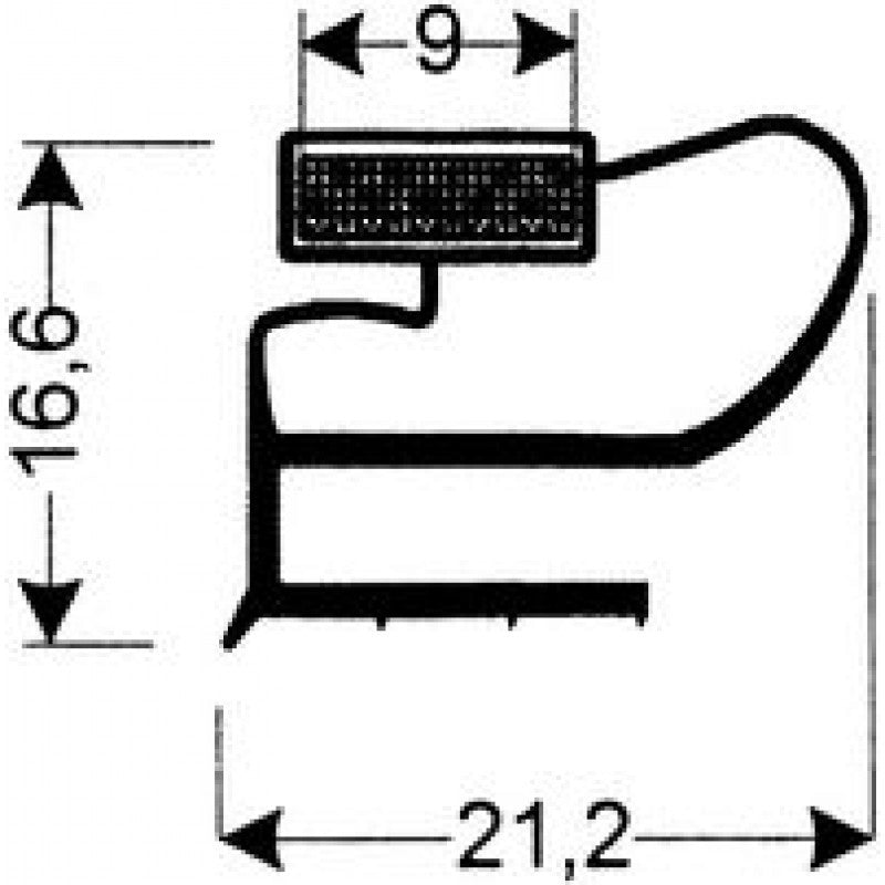 Refrigeration Magnetic Gasket 135-M (2.5M lengths)