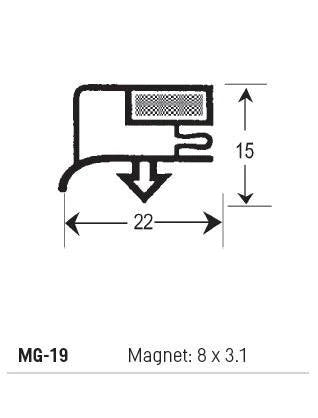 Refrigeration Magnetic Gasket MG-19 (3M lengths)