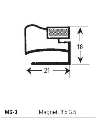 Refrigeration Magnetic Gasket MG-3 (3M Lengths)