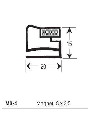 Refrigeration Magnetic Gasket MG-4 (3M Length)